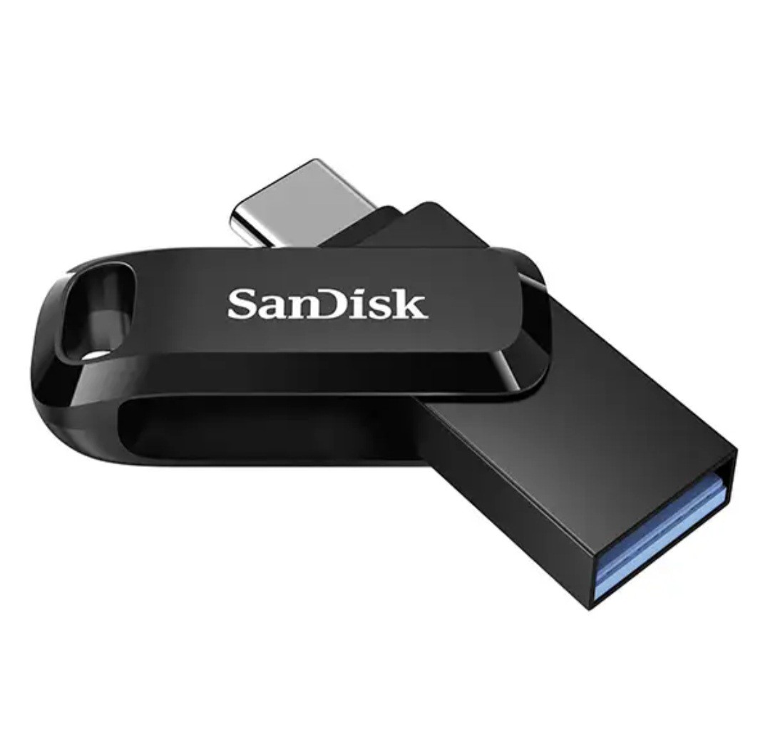 فلش مموری سن دیسک Ultra Dual Drive Go ظرفیت 256 گیگابایت با دو رابط - USB Type و USB Type-A، طراحی چرخشی سرعت خواندن ...