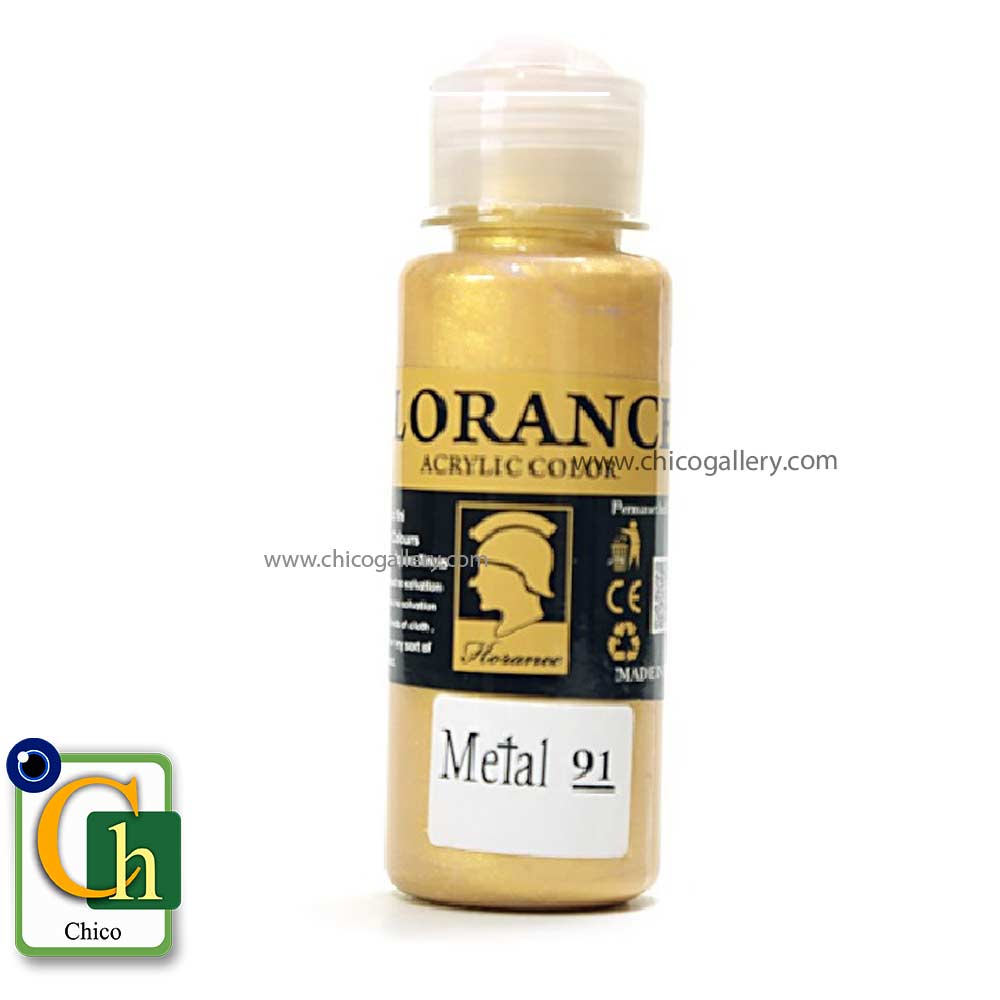 رنگ اکریلیک فلورانس 100 میل طلایی کد 91 (Metal)