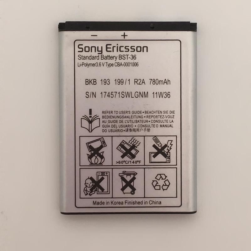 باتری موبایل مدل BST-36 ظرفیت 780 میلی آمپر ساعت مناسب برای گوشی موبایل سونی اریکسون K310