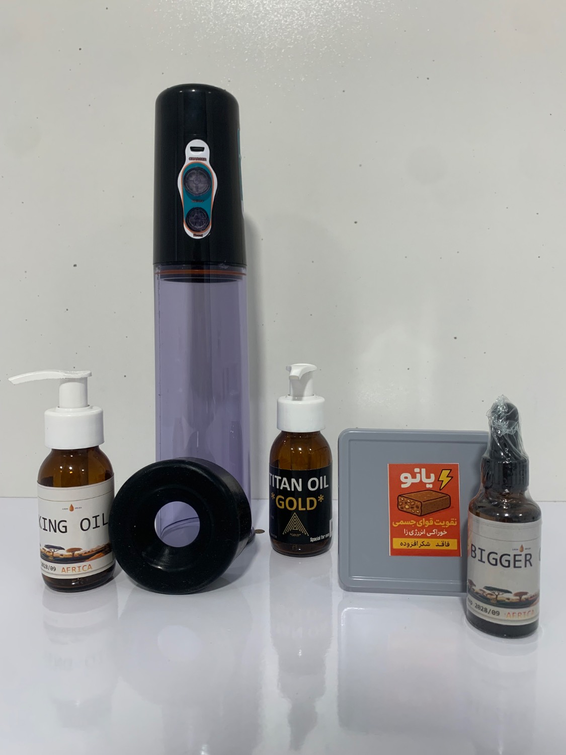 پکیج روغن کینگ + بیگر+ تیتان گلد به همراه ساکشن شارژی