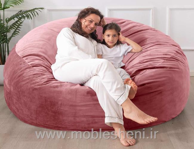 مبل شنی الیافی. دونفره مخملی کالباسی