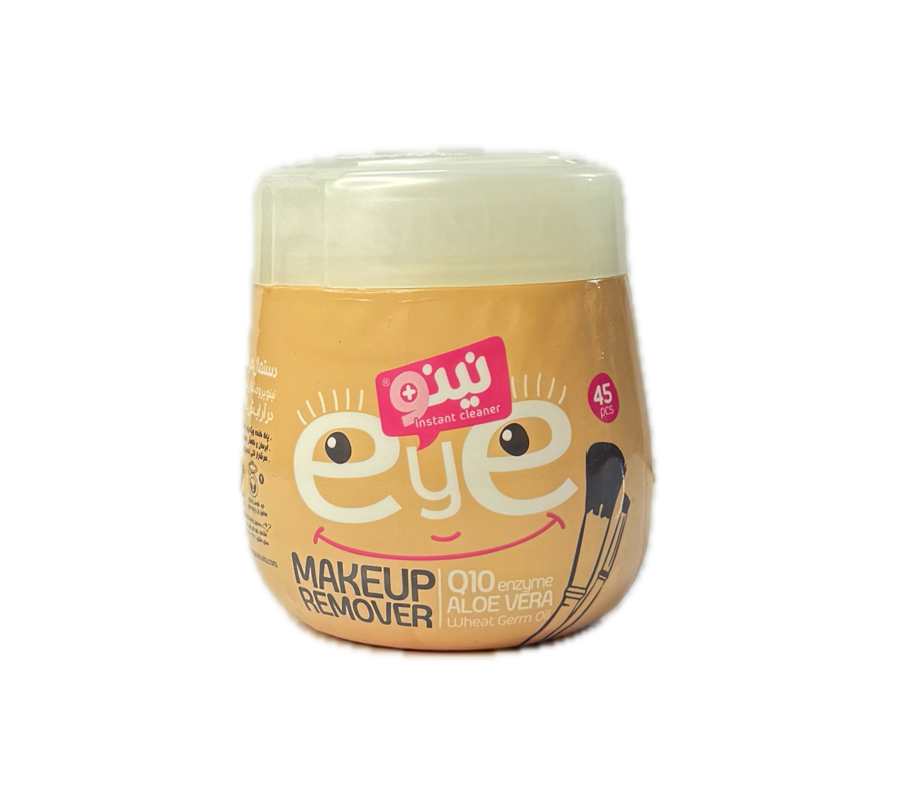 دستمال مرطوب پاک کننده آرایش چشم نینو 45 عددی