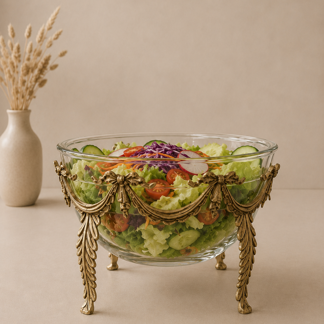 سالاد خوری پایه برنجی طرح پاپیون