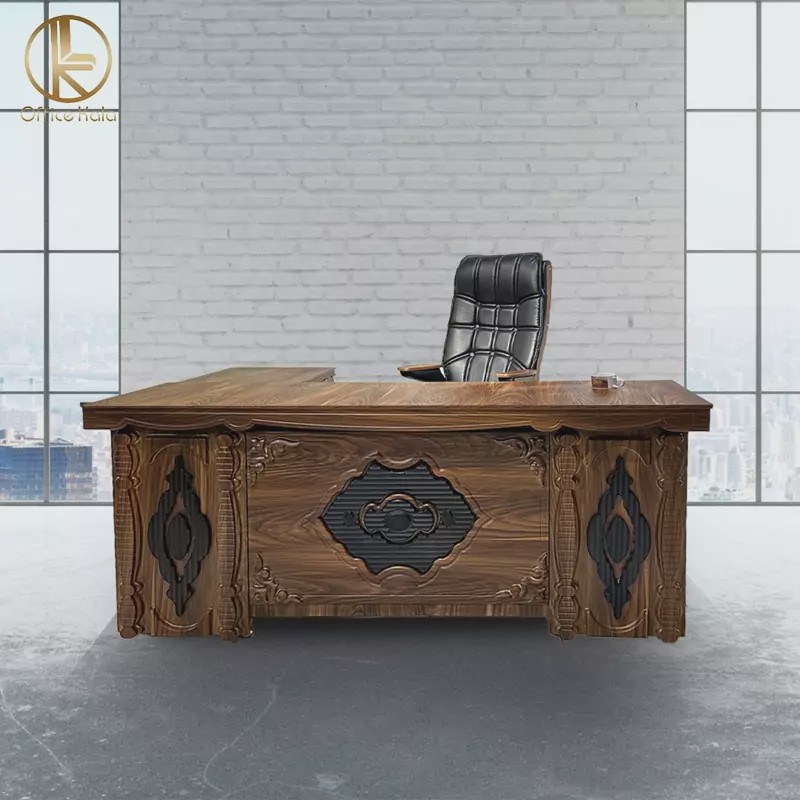 میز اداری مدیریتی مدل تارا وکیوم ابعاد 180 دارای ال هم سطح متحرک