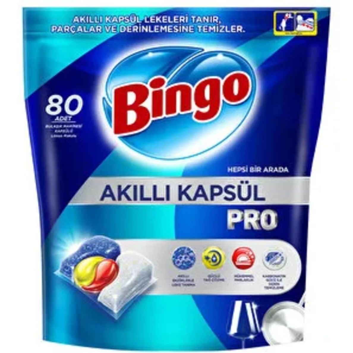 قرص و پودر ماشین ظرفشویی کپسول PRO 80 اورجینال Bingo