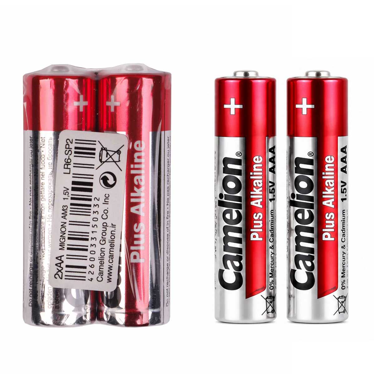 باتری نیم قلمی کملیون Camelion Plus Alkaline AAA شیرینک بسته 2 عددی