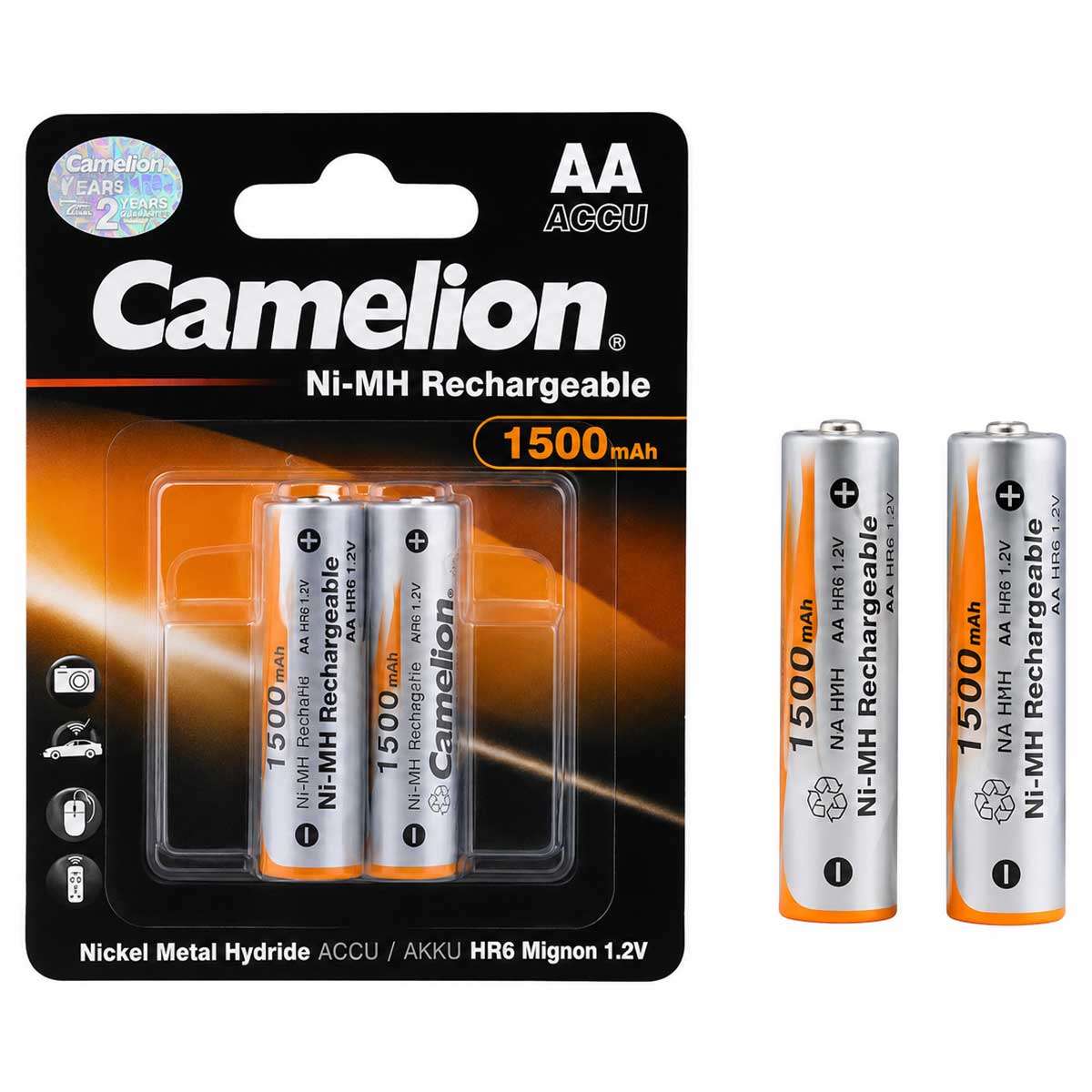 باتری قلمی شارژی کملیون 1500mAh بسته 2 تایی