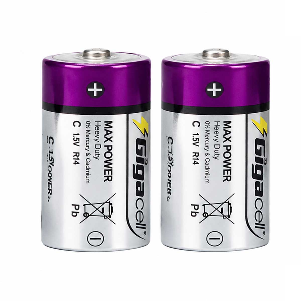 باتری سایز C متوسط گیگاسل MAX POWER شیرینک بسته 2 تایی