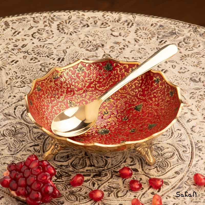 ست انار خوری برنجی میناکاری یلدا کد 05