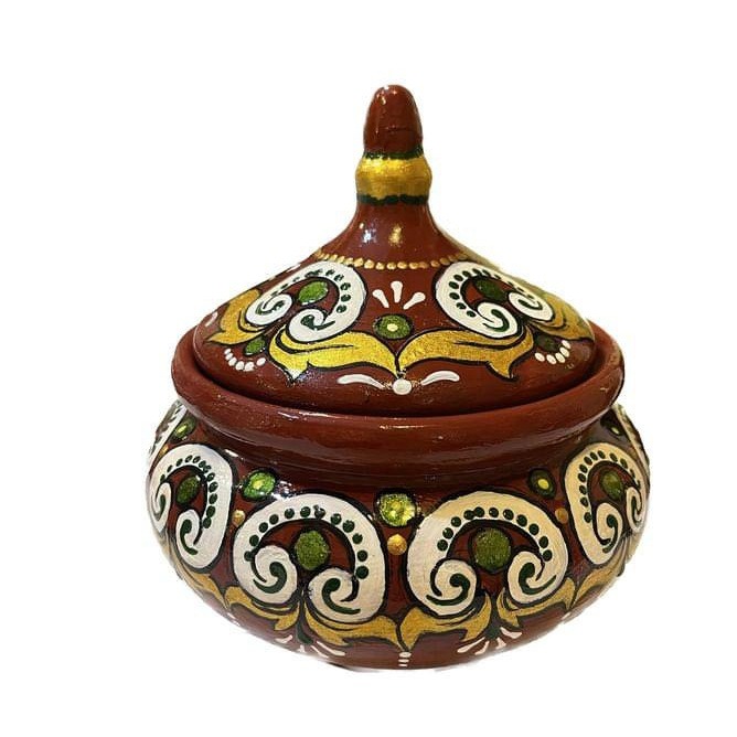 شکلات خوری سفالی رنگ اناری
