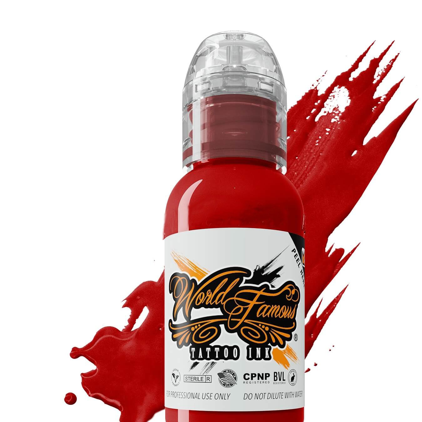رنگ تاتو ورد فیمس پائول روجرز رد WORLD FAMOUS INK قرمز PAUL ROGERS RED حجم 15 میل رنگ تتو