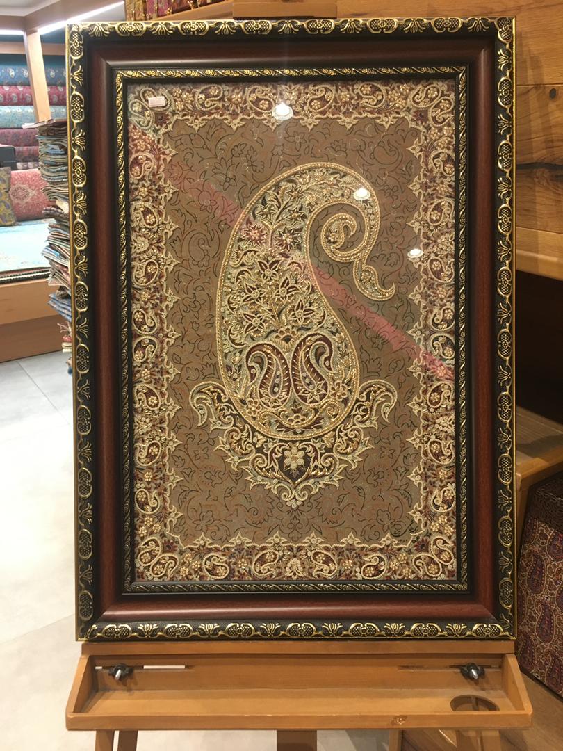 تابلو ترمه ابریشمی سرمه دوزی شده مدل بهار
