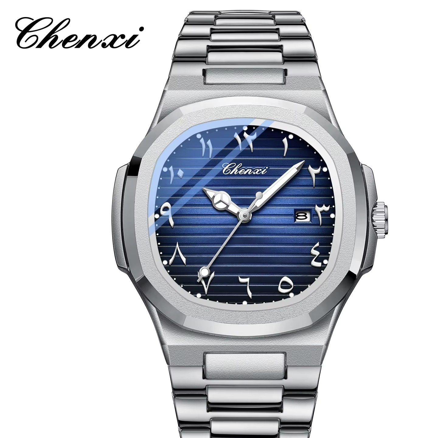 ساعت مچی مردانه چنکسی مدل CHENXI 6123 نقره ای آبی