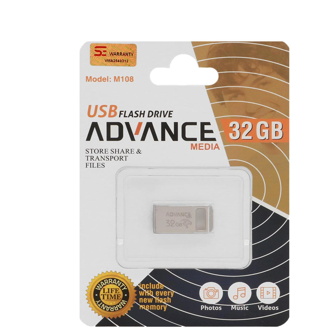 فلش 32GB USB2 Advance M108 نقره ای