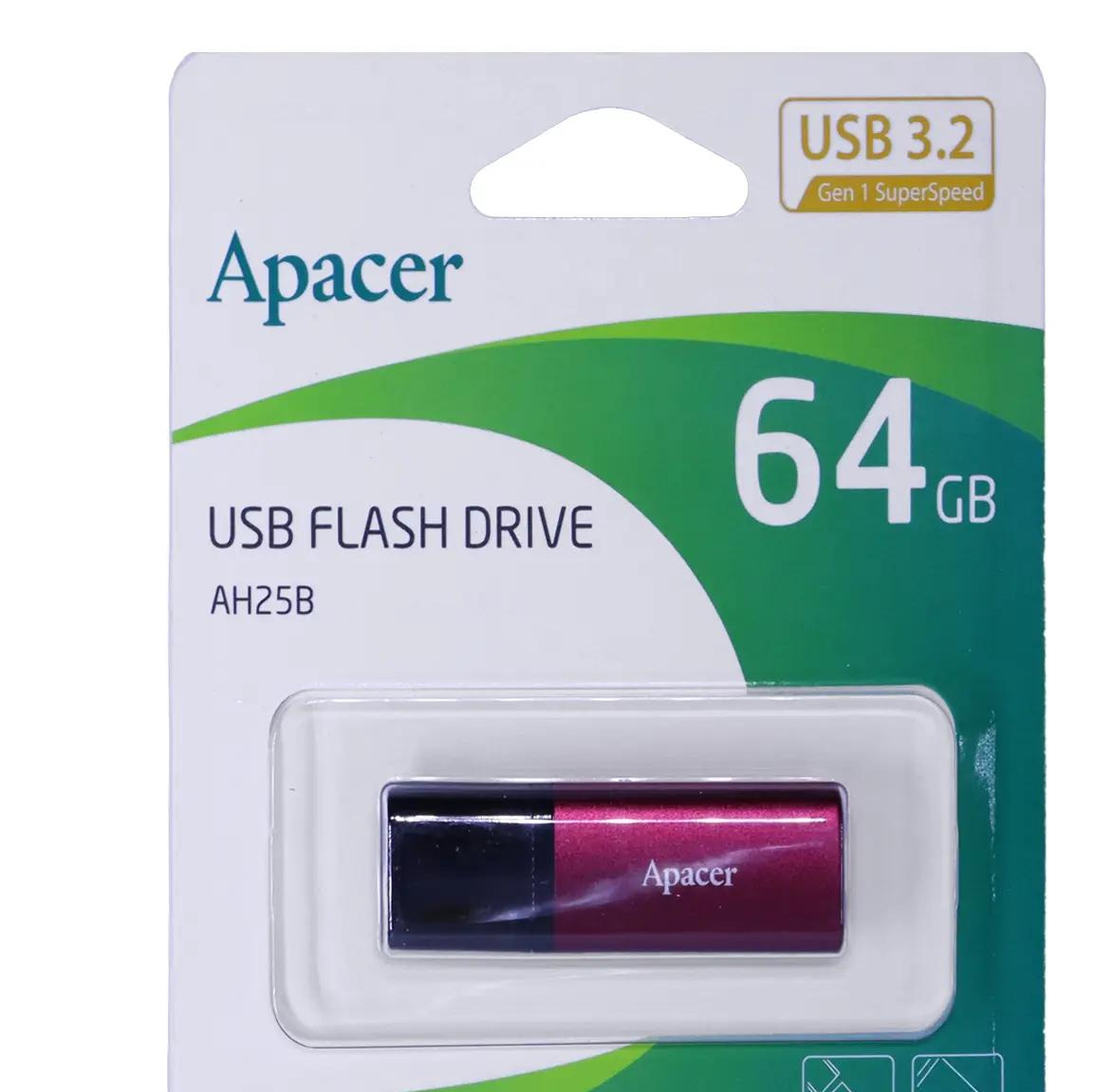 فلش 64GB USB3.2 ApacerAH25B قرمز