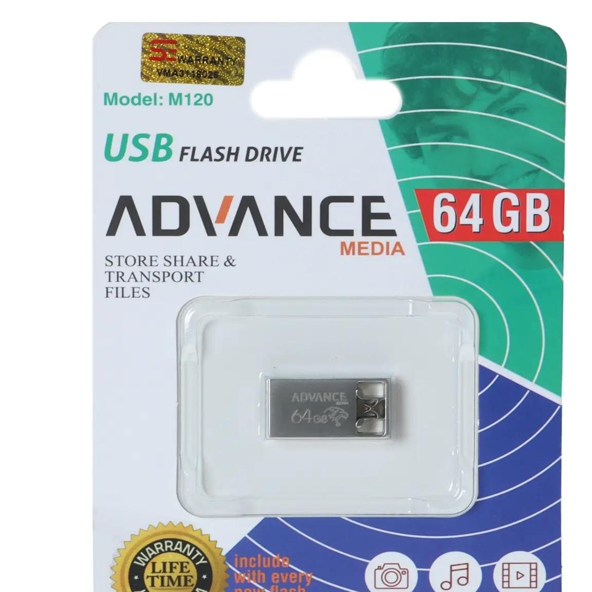 فلش 64GB USB2 Advance MediaM120 نقره ای