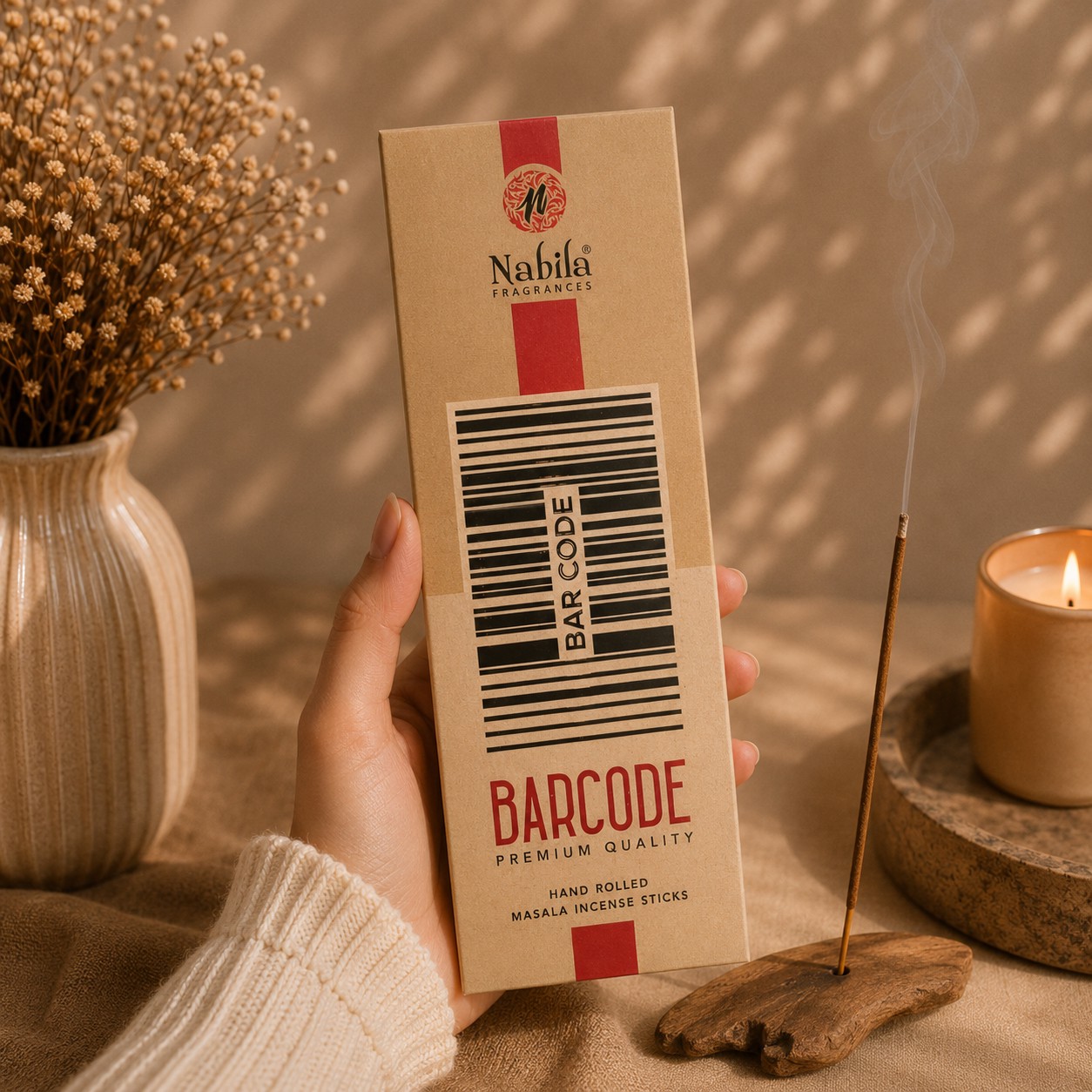 عود دست ساز بارکد barcode (برند nabila) شاخه ای
