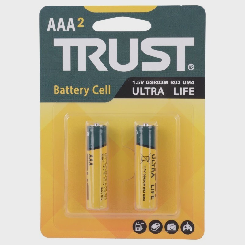 باتری دوتایی نیم قلمی تراست Ultra Life R03
