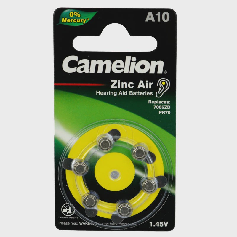 باتری سمعکی Camelion A10 بسته 6 عددی