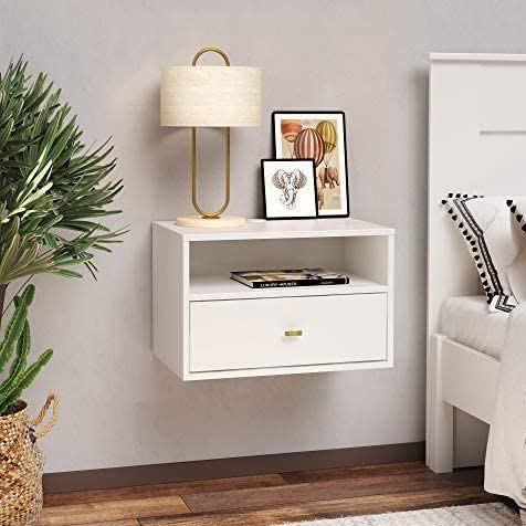 میز کنار تخت دیواری MDF / پاتختی کشودار 
