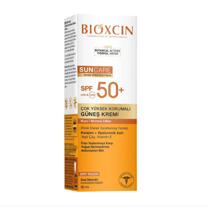 کرم ضد آفتاب بی رنگ بیوکسین+SPF50 مناسب پوست های خشک حجم50 میل