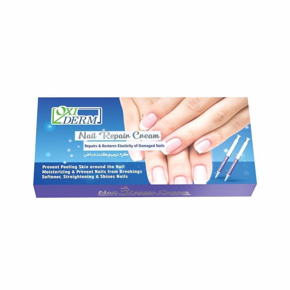 کرم تقویت کننده و ترمیم کننده ناخن اکسی درم مدل سرنگی حجم 4 میلی لیتر بسته 2 عددی