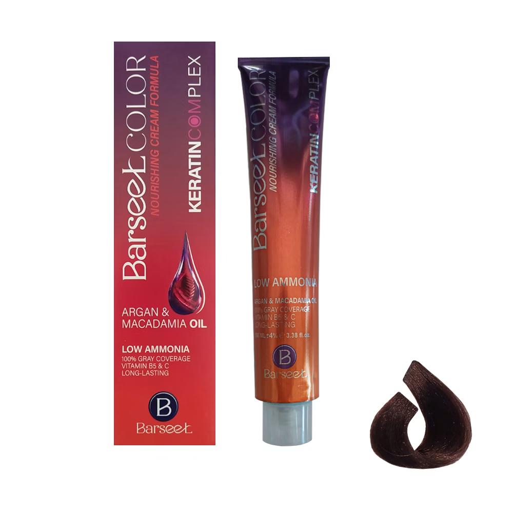 رنگ مو بارسل شماره 4.65 حجم 100 میلی لیتر رنگ قهوه ای شکلاتی متوسط