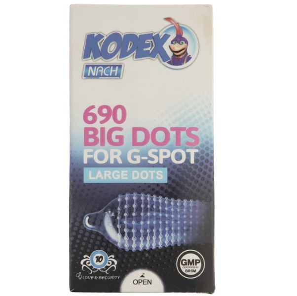 کاندوم ناچ کدکس مدل BIG DOTS بسته 10 عددی