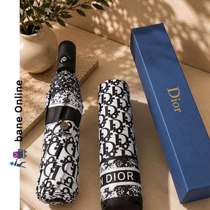 چتر اتوماتیک دیور Dior ضد باد با پارچه نانو و جعبه کادویی