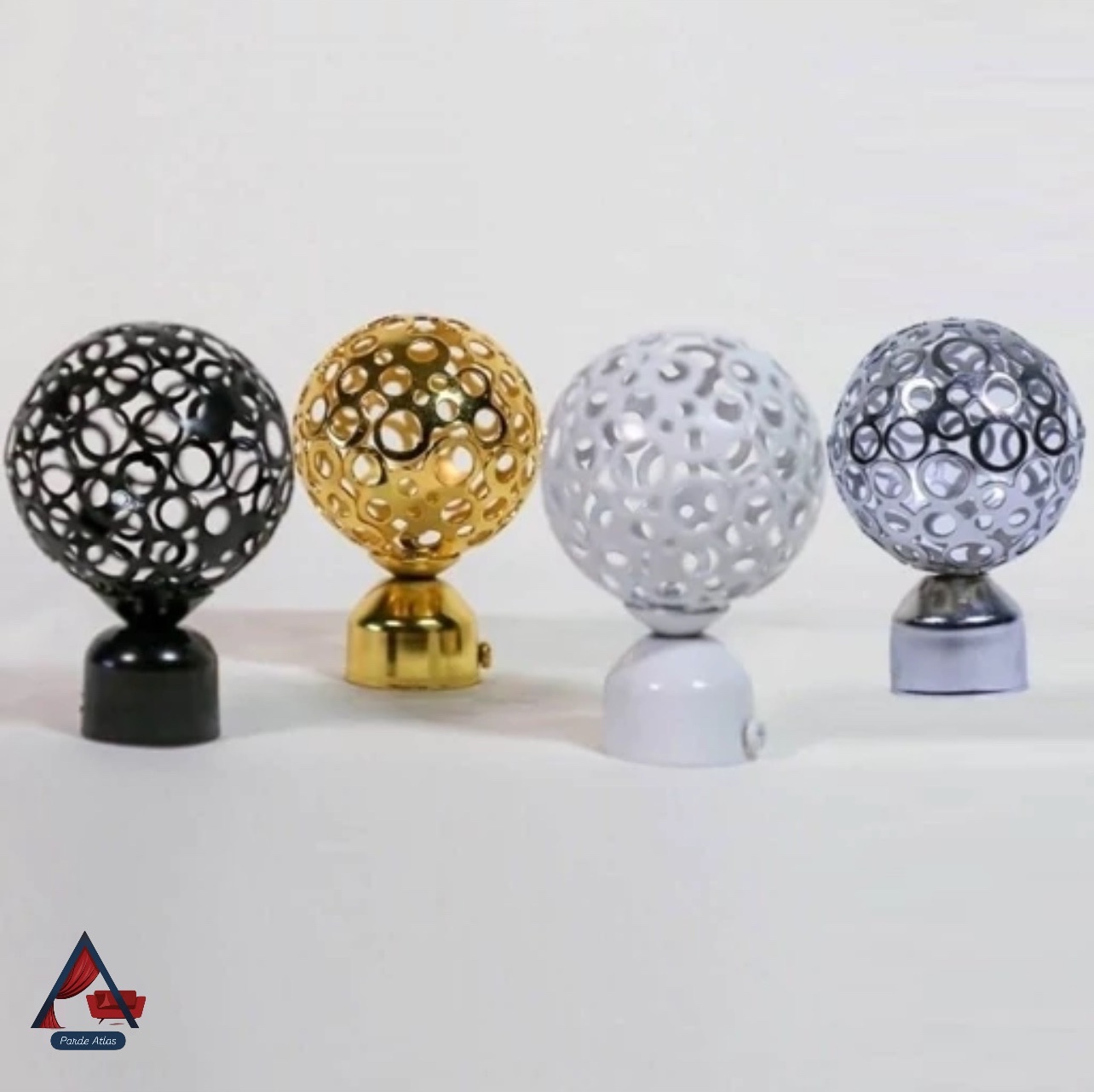 قپه چوب پرده پانچ رنگ سفید ونقره ای و طلایی و مشکی