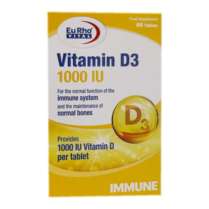  ویتامین D3-1000 واحدی بسته 60 عددی