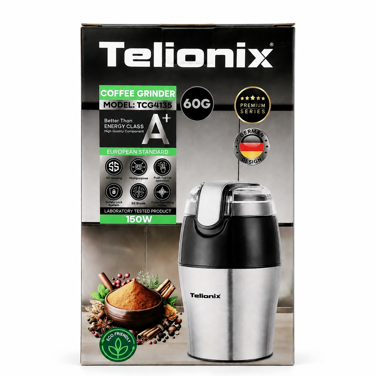 آسیاب قهوه و ادویه تلیونیکس Telionix مدل TCG4135 اورجینال