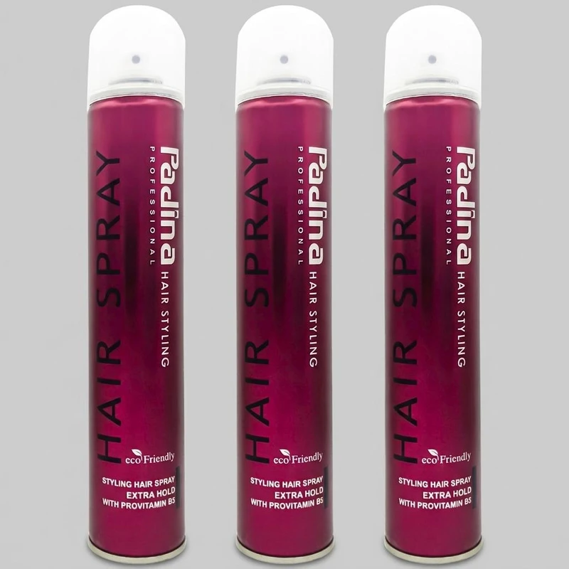 اسپری حالت دهنده مو پادینا مدل Extra Hold حجم 500 میلی لیتر مجموعه 3 عددی