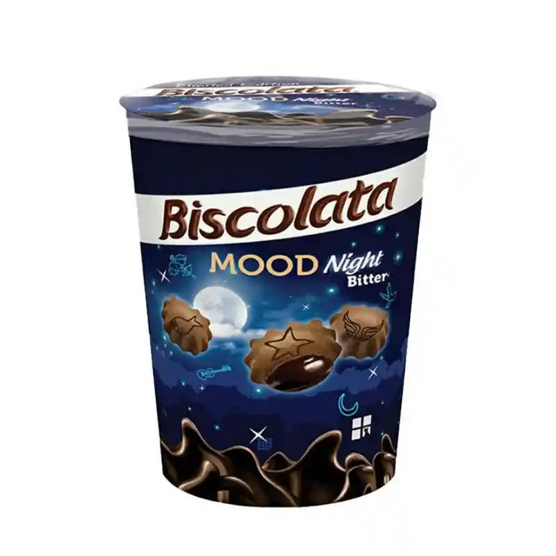 بیسکویت لیوانی فانتزی کاکائویی با کرم شکلات بیسکولاتا - 125 گرم Biscolata
