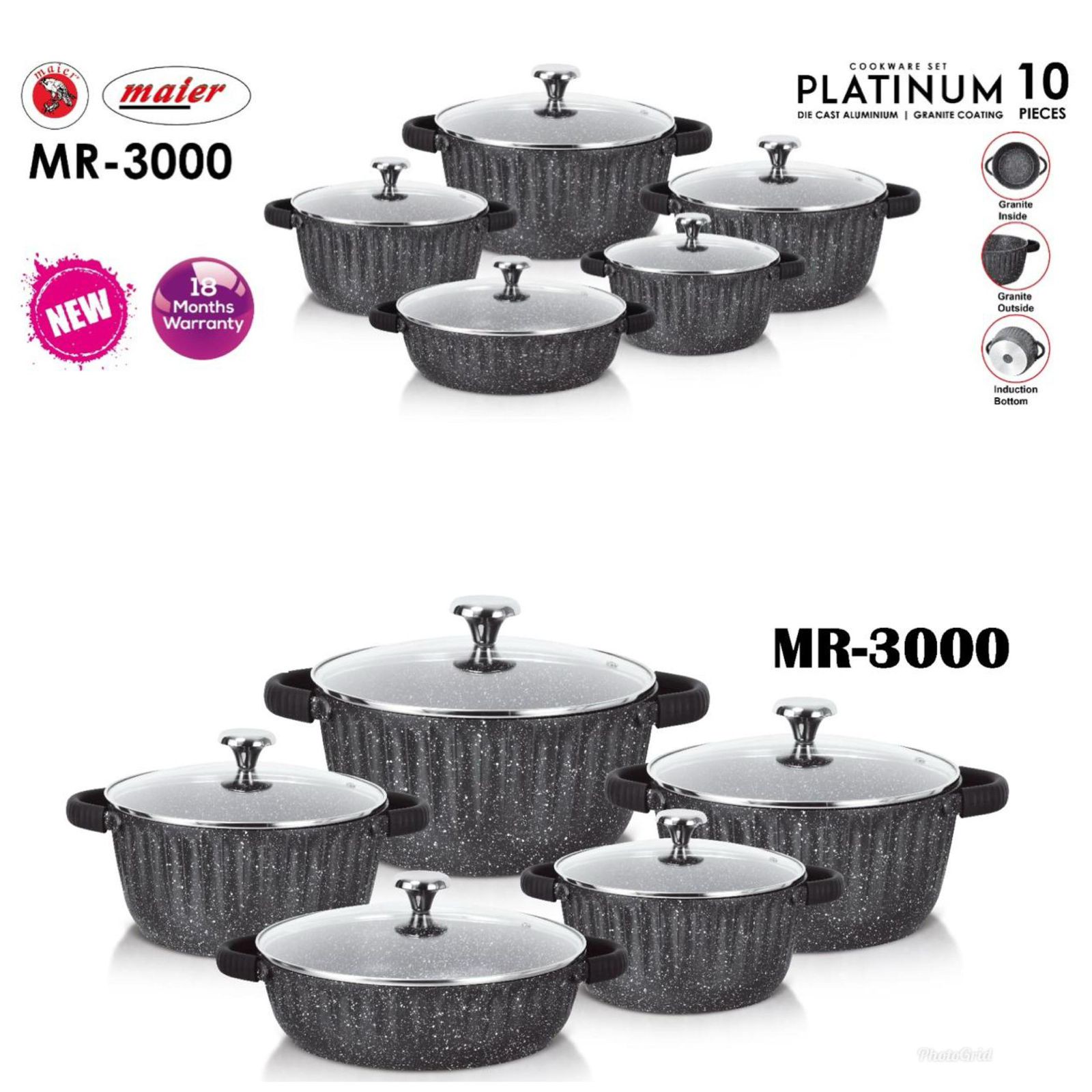 سرویس قابلمه گرانیت 10 پارچ مایر مدل 3000