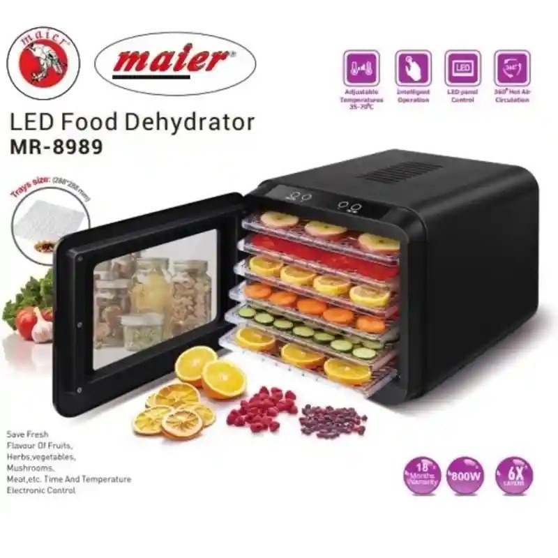 میوه خشک کن مایر مدل MR8989 با 6 طبقه استیل ضد زنگ