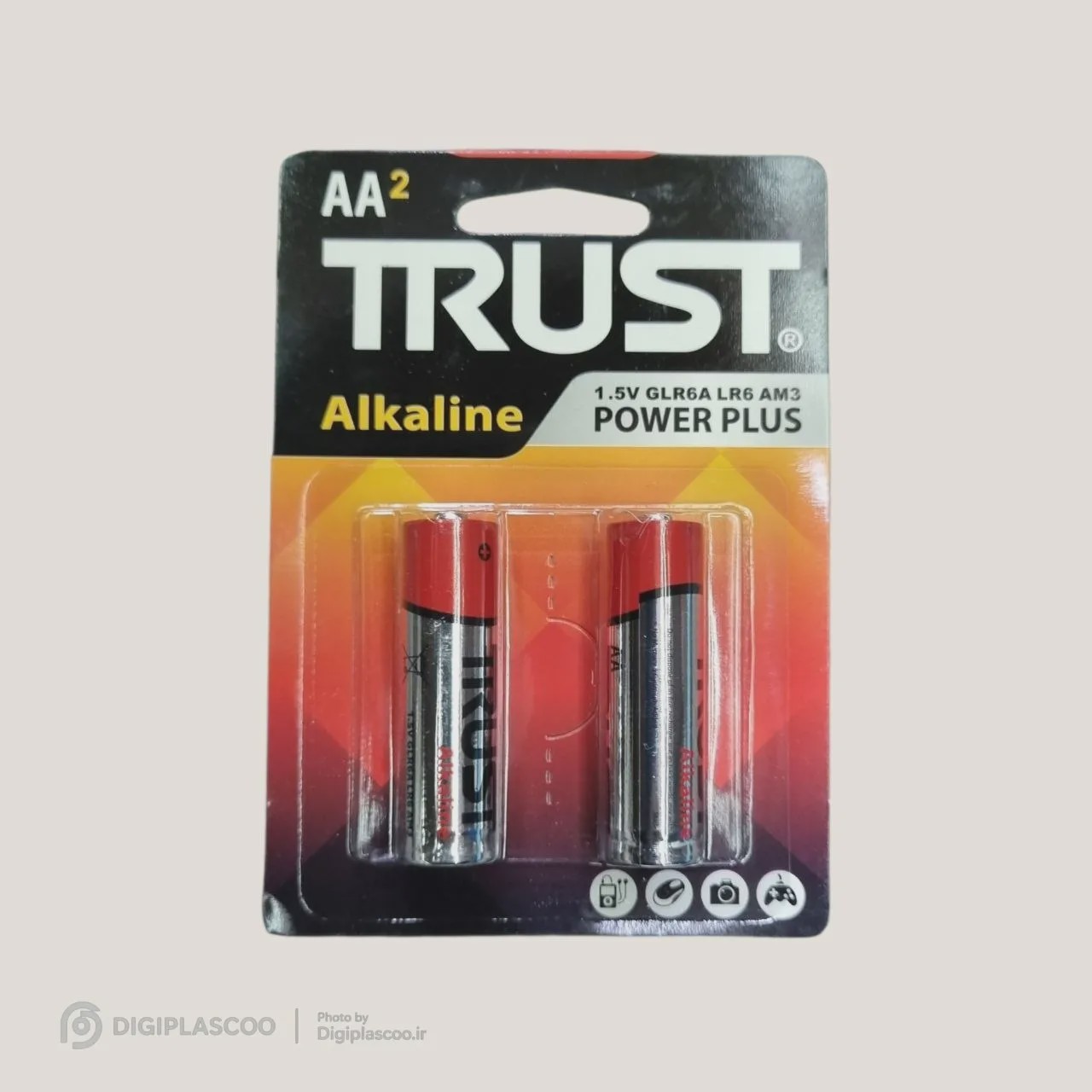 باتری آلکالین قلمی و نیم قلمی تراست مدل Power Plus بسته 2 عددی (1.5 ولت)