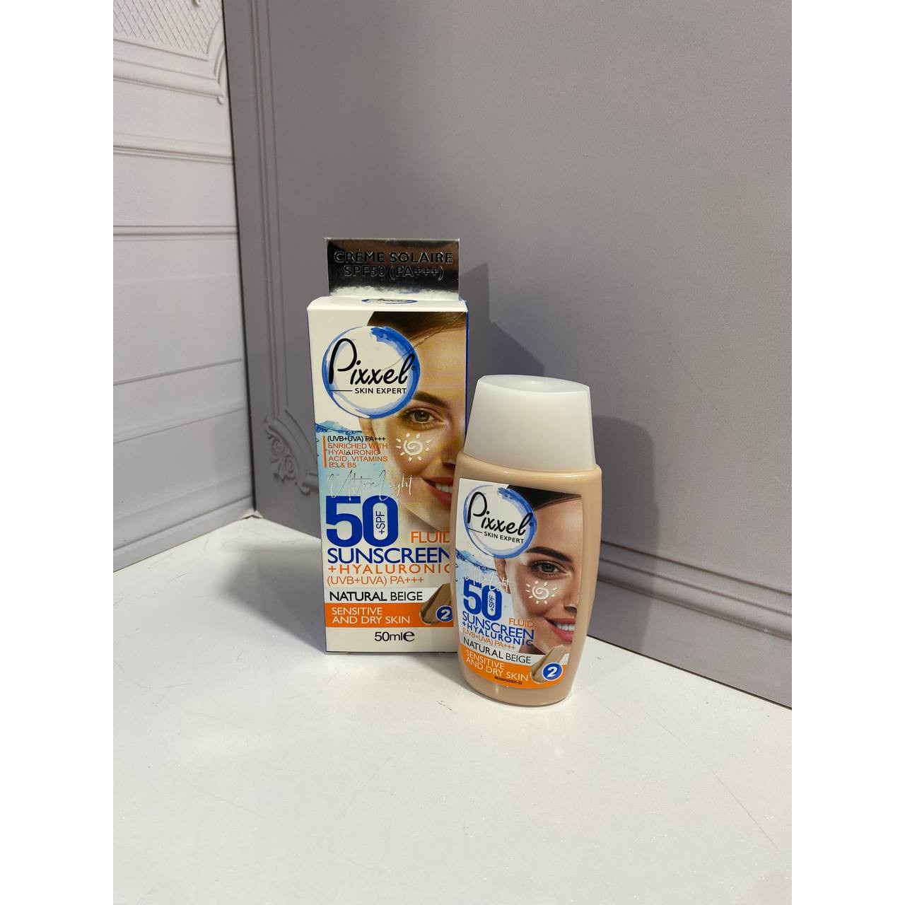 ضدآفتاب رنگی بژ طبیعی spf50 پیکسل (پوست خشک تا نرمال و حساس)
