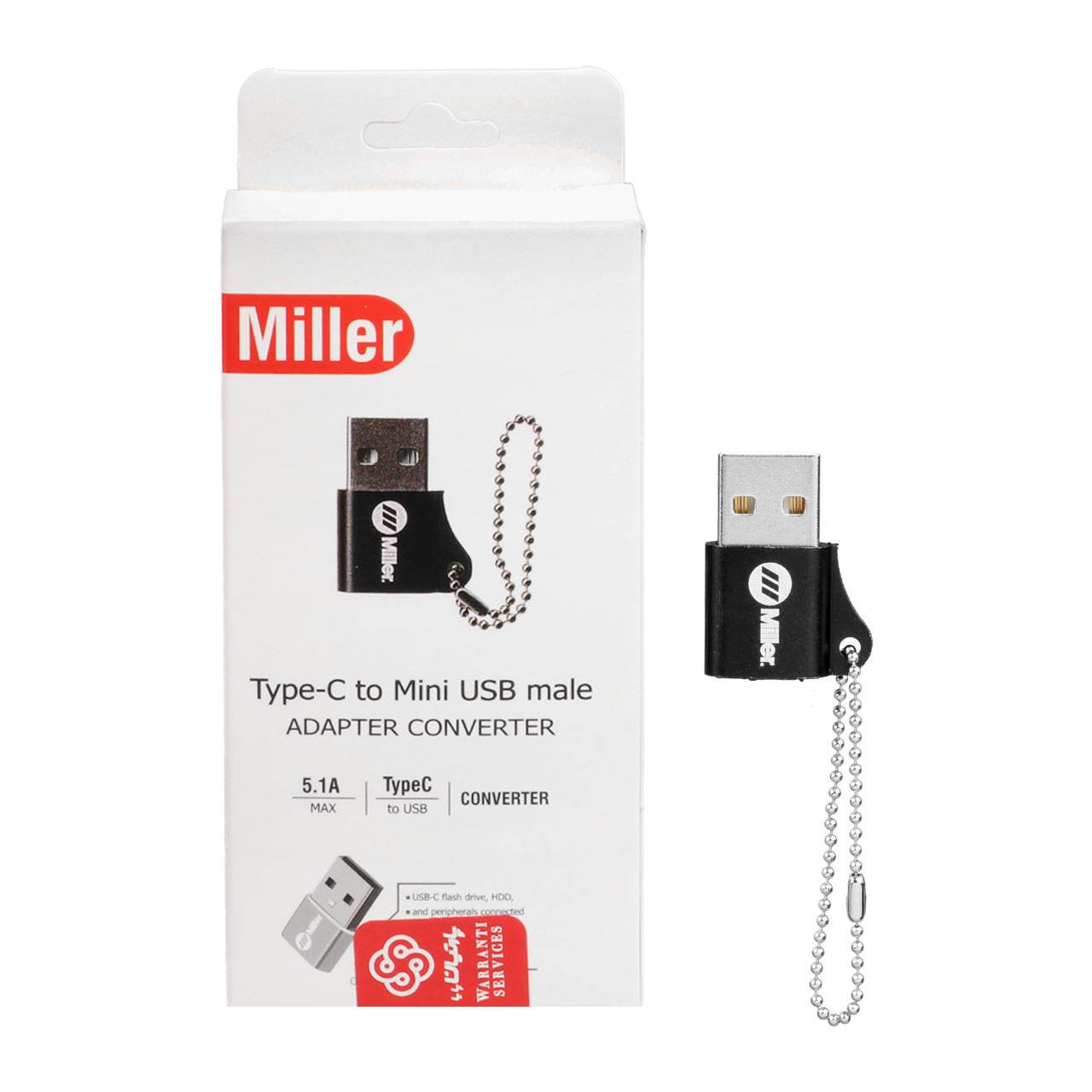 تبدیل Miller OTG Type C TO USB مدل MO 201 مشکی