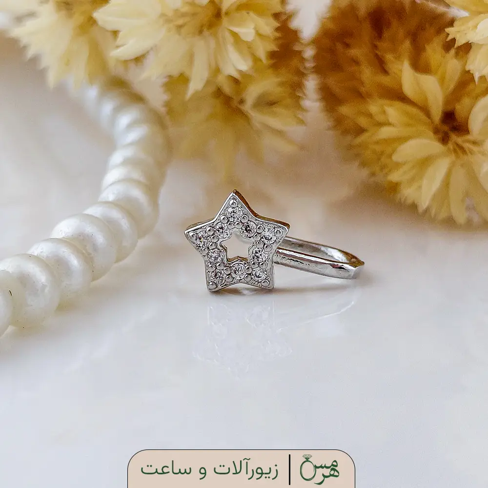 پیرسینگ فیک بینی استیل مدل ستاره سیلور