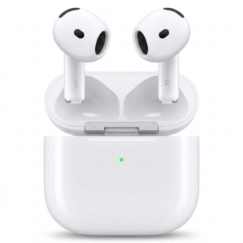 هدفون بلوتوثی اپل مدل AirPods 4 دارای نویز کنسلینگ، درگاه شارژ USB-Type-C و شارژ بی سیم، با قابلیت اتصال به چند دستگا...