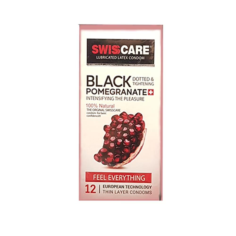 کاندوم سوئیس کر مدلBLACK POMEGRANATE بسته 12 عددی