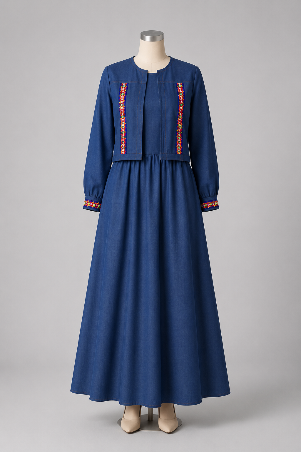 ست کت و سارافون مدل آینه دوزی M2
