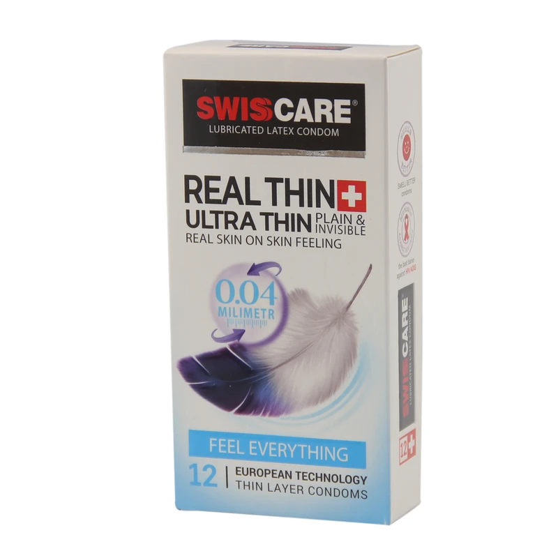 کاندوم نازک سوئیس کر مدل REAL THIN بسته 12 عددی