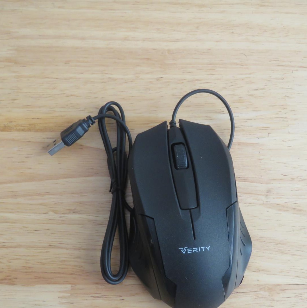 موس وریتی اپتیکال باسیم، رنگ مشکی مات - Verity V-M5128 Wired Mouse