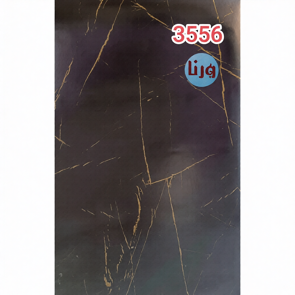 برچسب کابینت و بینکابینتی طرح سنگ مات مشکی رگه طلایی یورودکور (کد 3556) - عرض 60 سانت