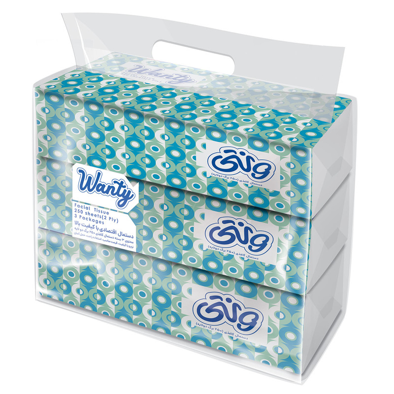 دستمال کاغذی 250 برگ ونتی مدل Soft Pack-1 بسته 3 عددی