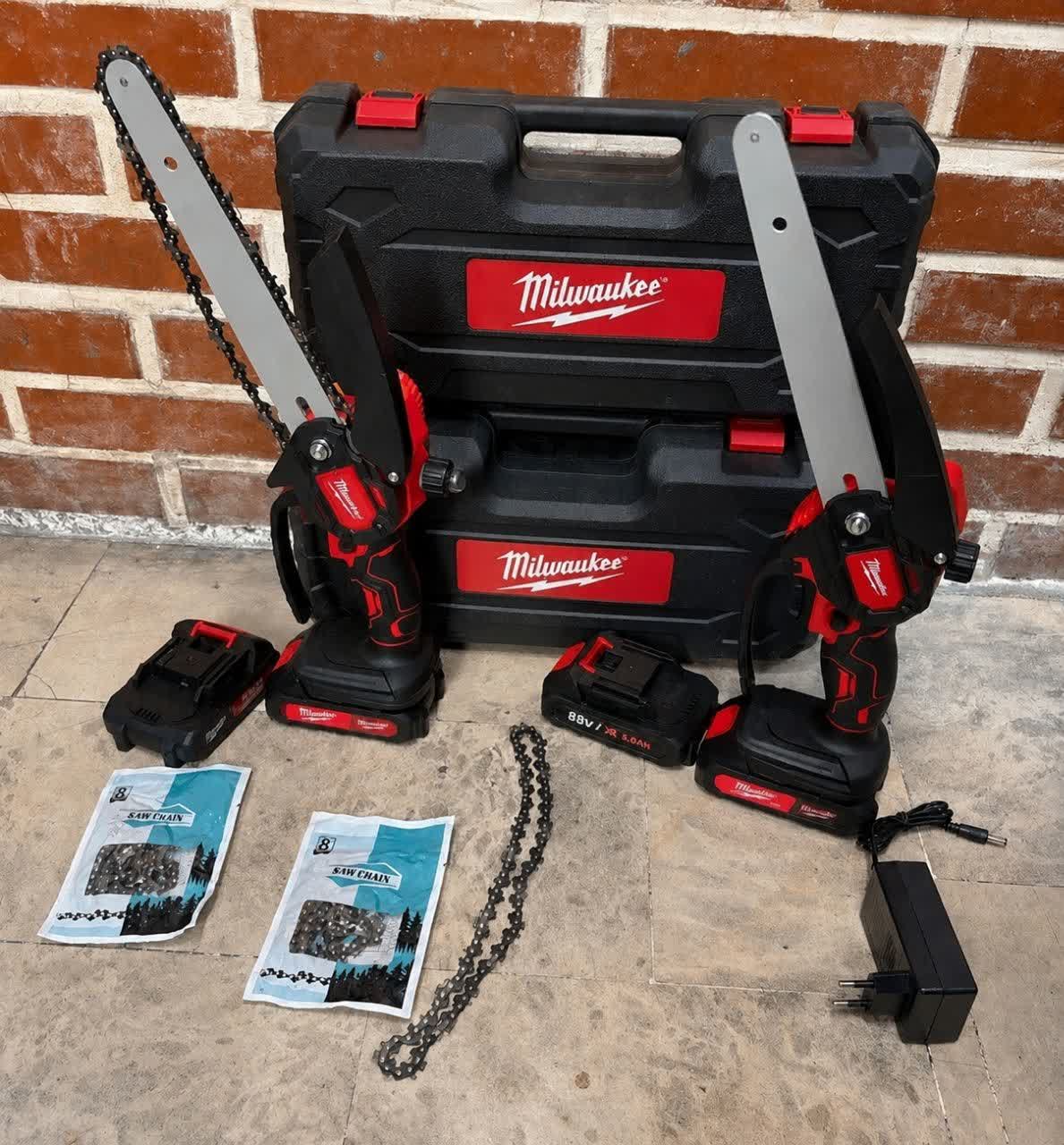 اره زنجیری شارژی 25 سانت طرح میلواکی MILWAUKEE مدل BRUSHLESS25CM