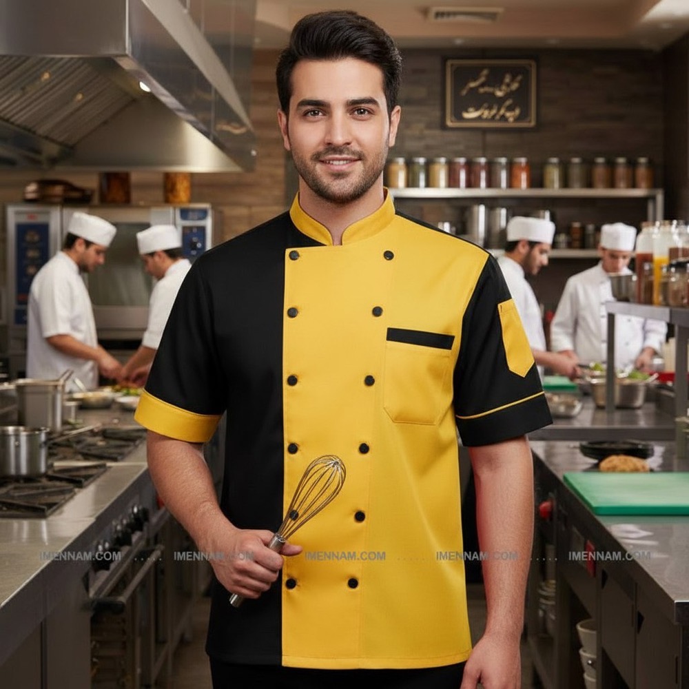 لباس سرآشپز مردانه مدل Head Chef - جنس لاکراکش