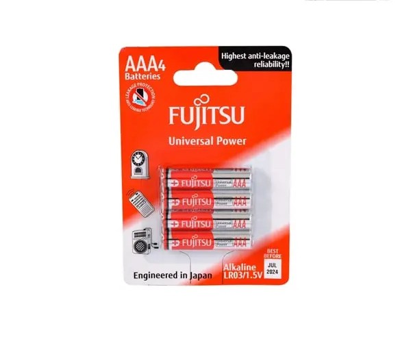 باتری نیم قلمی فوجیتسو آلکالاین بسته 4 عددی مدل FUJ-0315-4